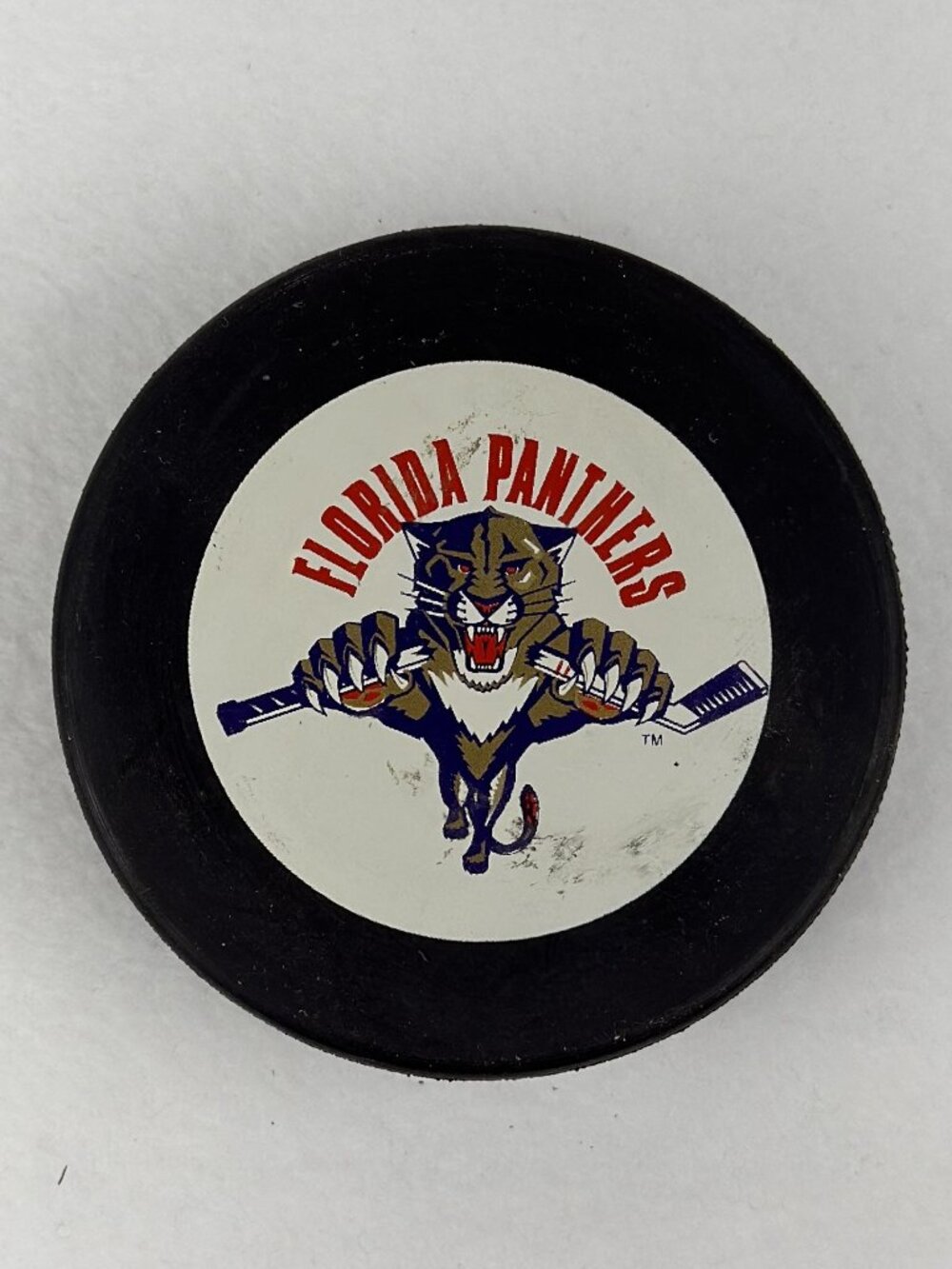 Vintage Florida Panthers NHL Hockey Puck Official Licensed InGlasCo Defunct Logo